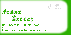 arpad matesz business card