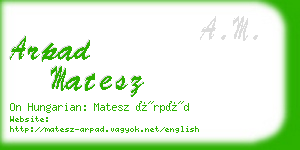 arpad matesz business card